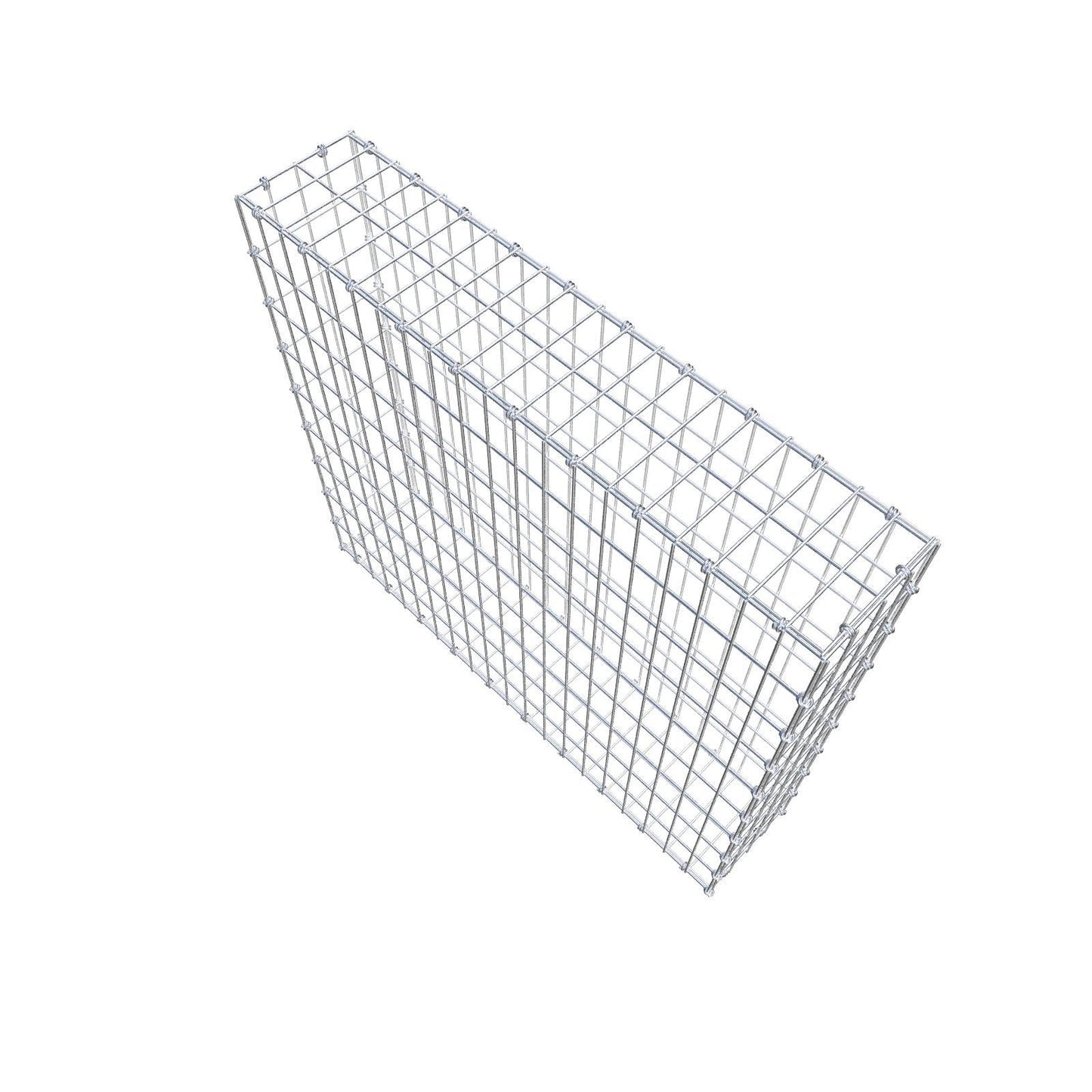 Gabione 100 cm x 90 cm x 20 cm (L x H x T), Maschenweite 5 x 10 cm, Spiralring