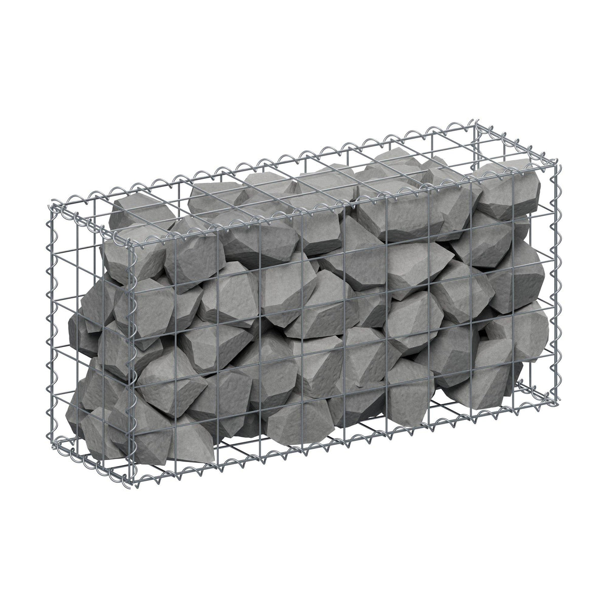 Gabion 100 cm x 50 cm x 30 cm (L x H x D), maskestørrelse 10 cm x 10 cm, spiral