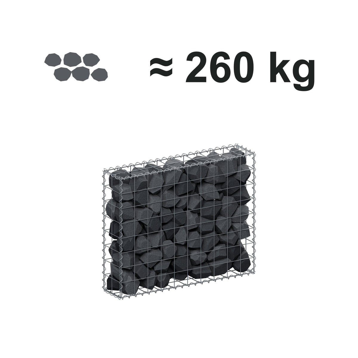 Gabion 100 cm x 80 cm x 20 cm (L x H x D), mesh size 10 cm x 10 cm, spiral