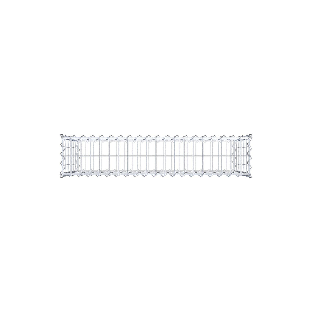 Gabião 100 cm x 60 cm x 20 cm (C x A x P), malhagem 5 cm x 10 cm, espiral
