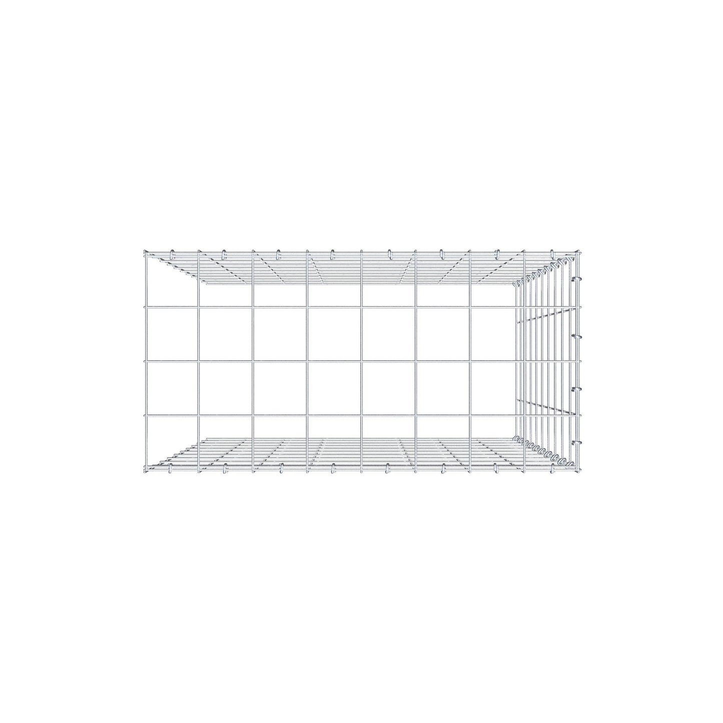 Monteret gabion type 4 100 cm x 80 cm x 40 cm (L x H x D), maskestørrelse 10 cm x 10 cm, C-ring