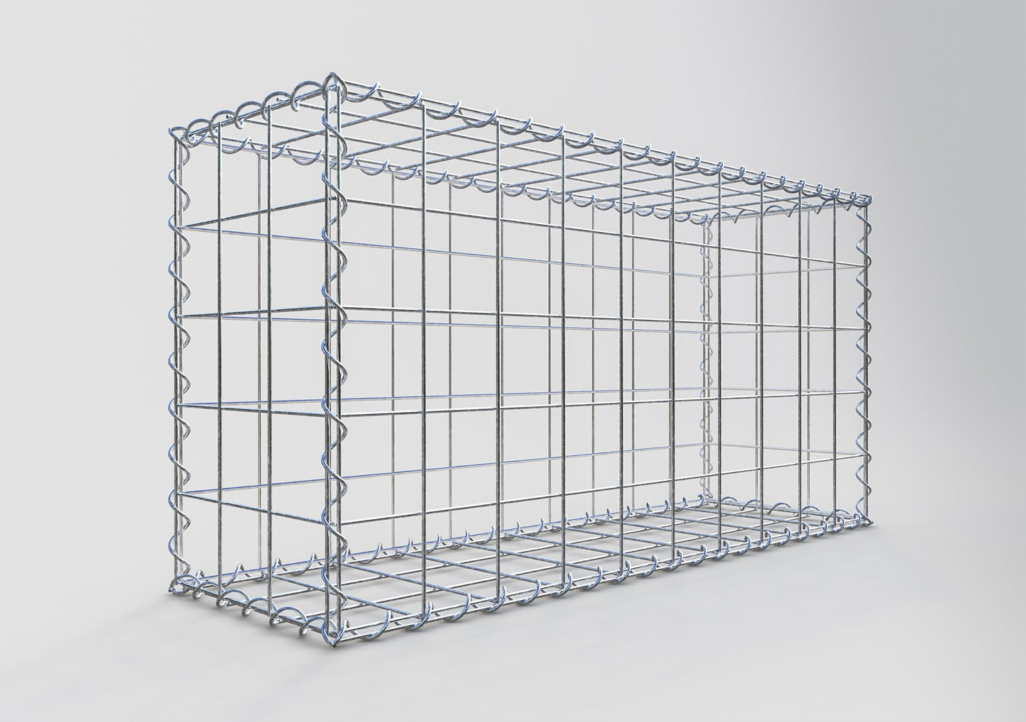 Set of 2 gabions 100 cm x 50 cm x 30 cm (L x H x D), mesh size 10 x 10 cm, spiral