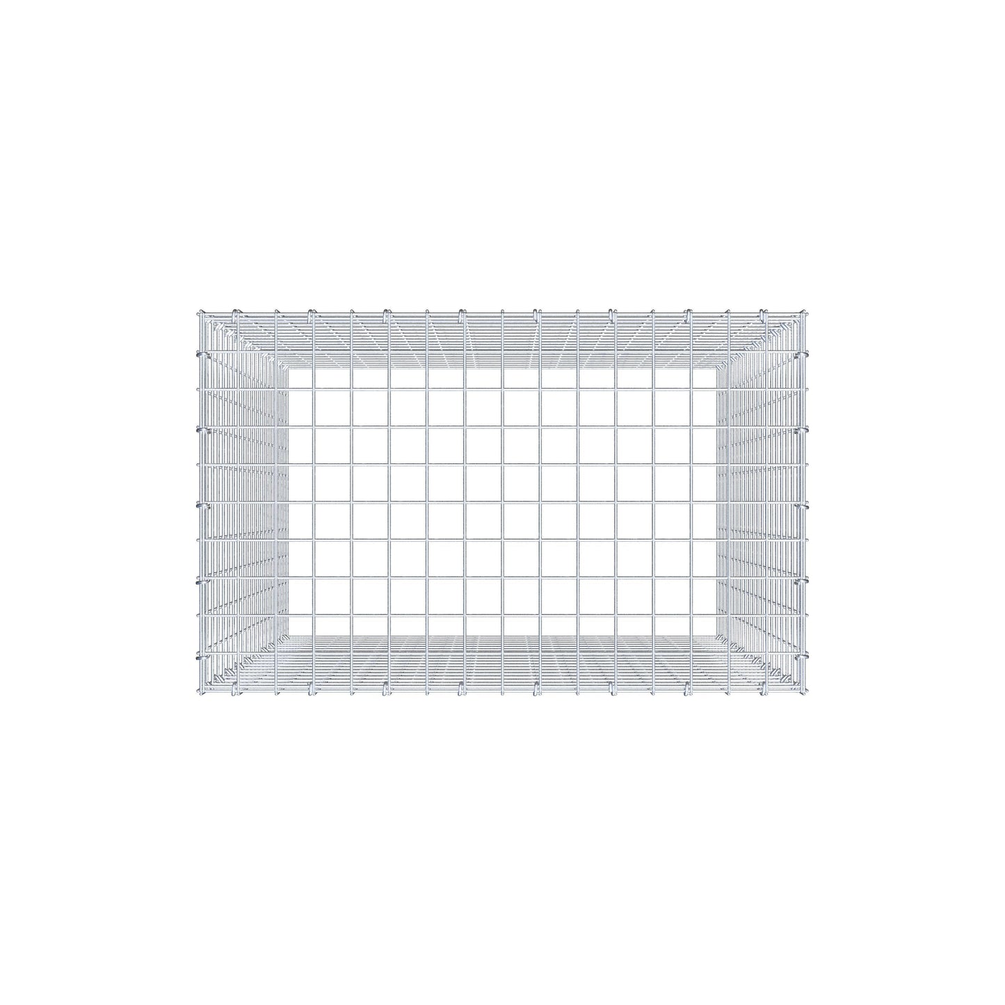 Monteret gabion type 3 100 cm x 80 cm x 50 cm (L x H x D), maskestørrelse 5 cm x 5 cm, C-ring