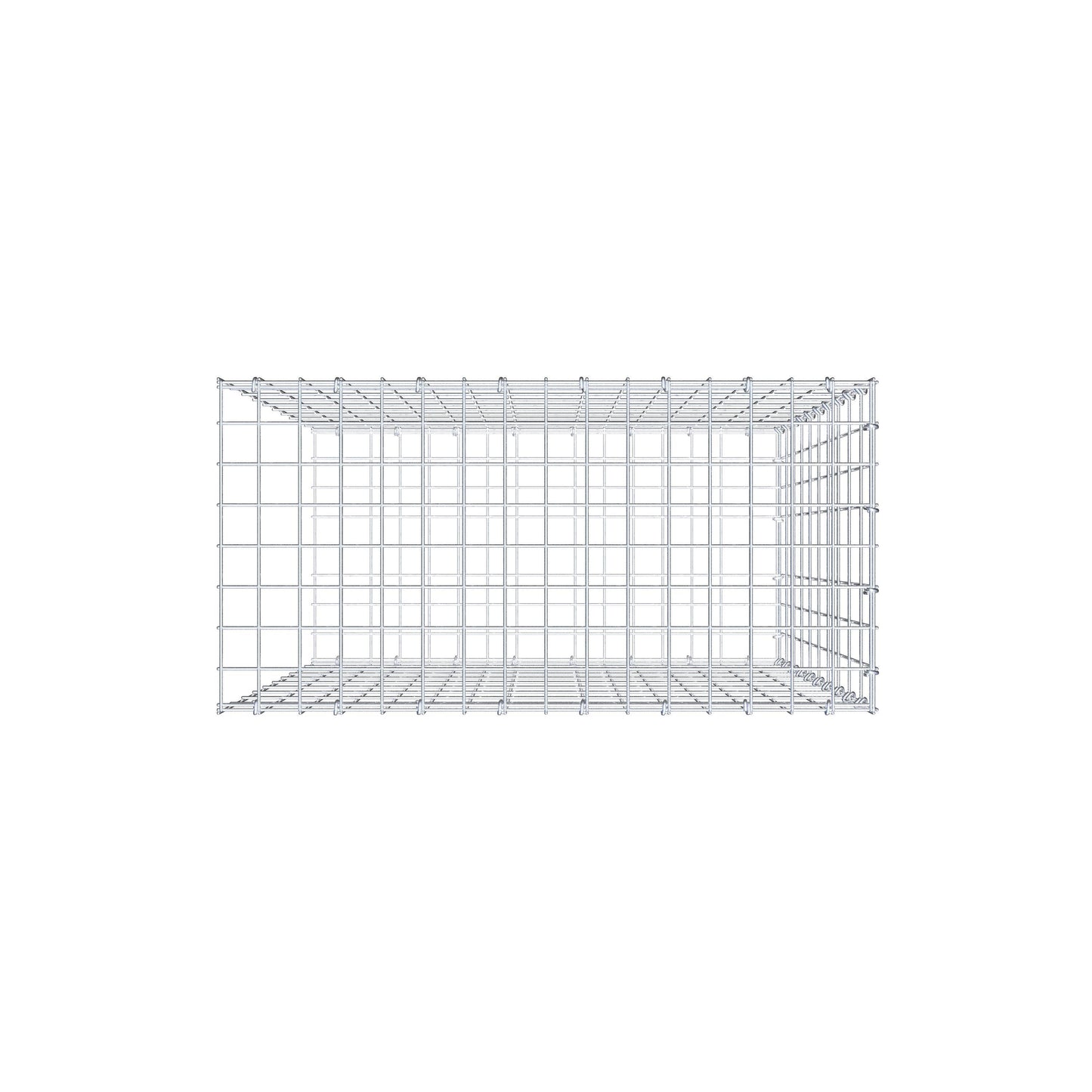 Fourche rapportée type 2 100 cm x 80 cm x 40 cm, mailles 5 cm x 10 cm, anneau en C