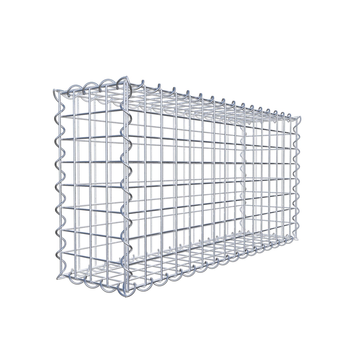 Schanskorf 80 cm x 40 cm x 20 cm (L x H x D), maaswijdte 5 cm x 5 cm, spiraalvormig