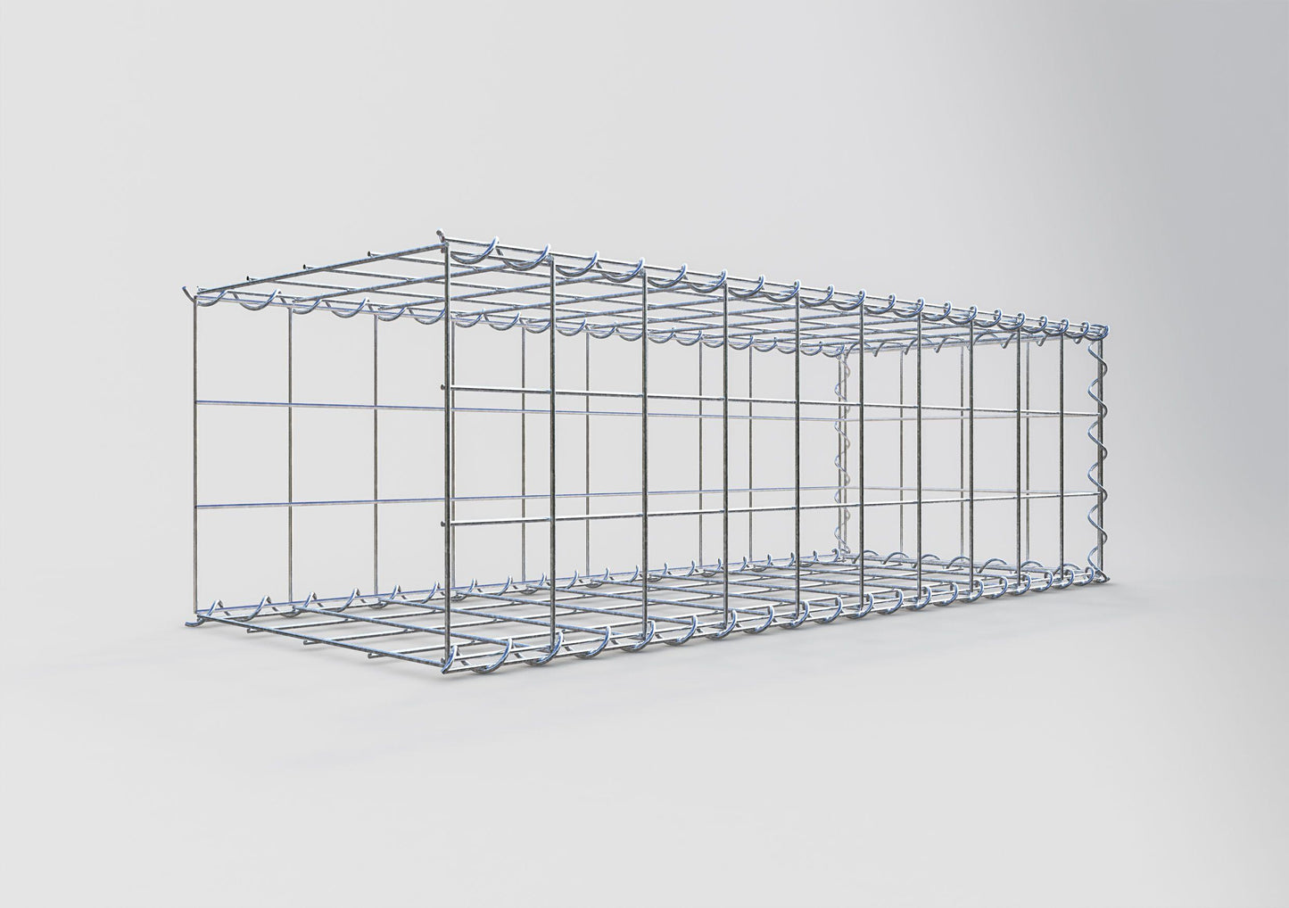 Opvokset gabion type 2 100 cm x 30 cm x 40 cm (L x H x D), maskestørrelse 10 cm x 10 cm, spiral