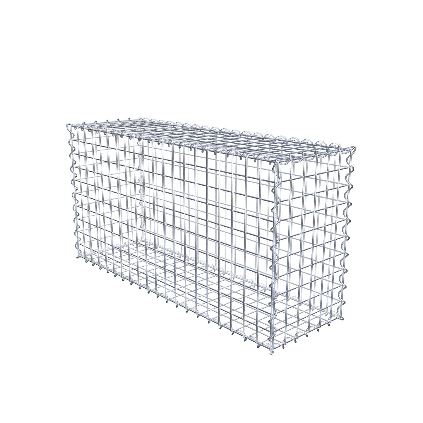 Sats med 2 gabioner 100 cm x 50 cm x 30 cm (L x H x D), maskstorlek 5 x 5 cm, spiral
