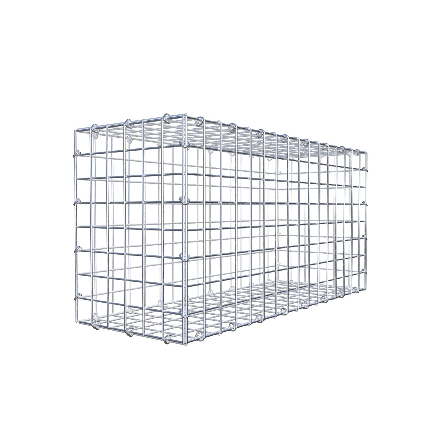 Gabbione 80 cm x 40 cm x 30 cm (L x H x P), maglia 5 cm x 5 cm, anello a C