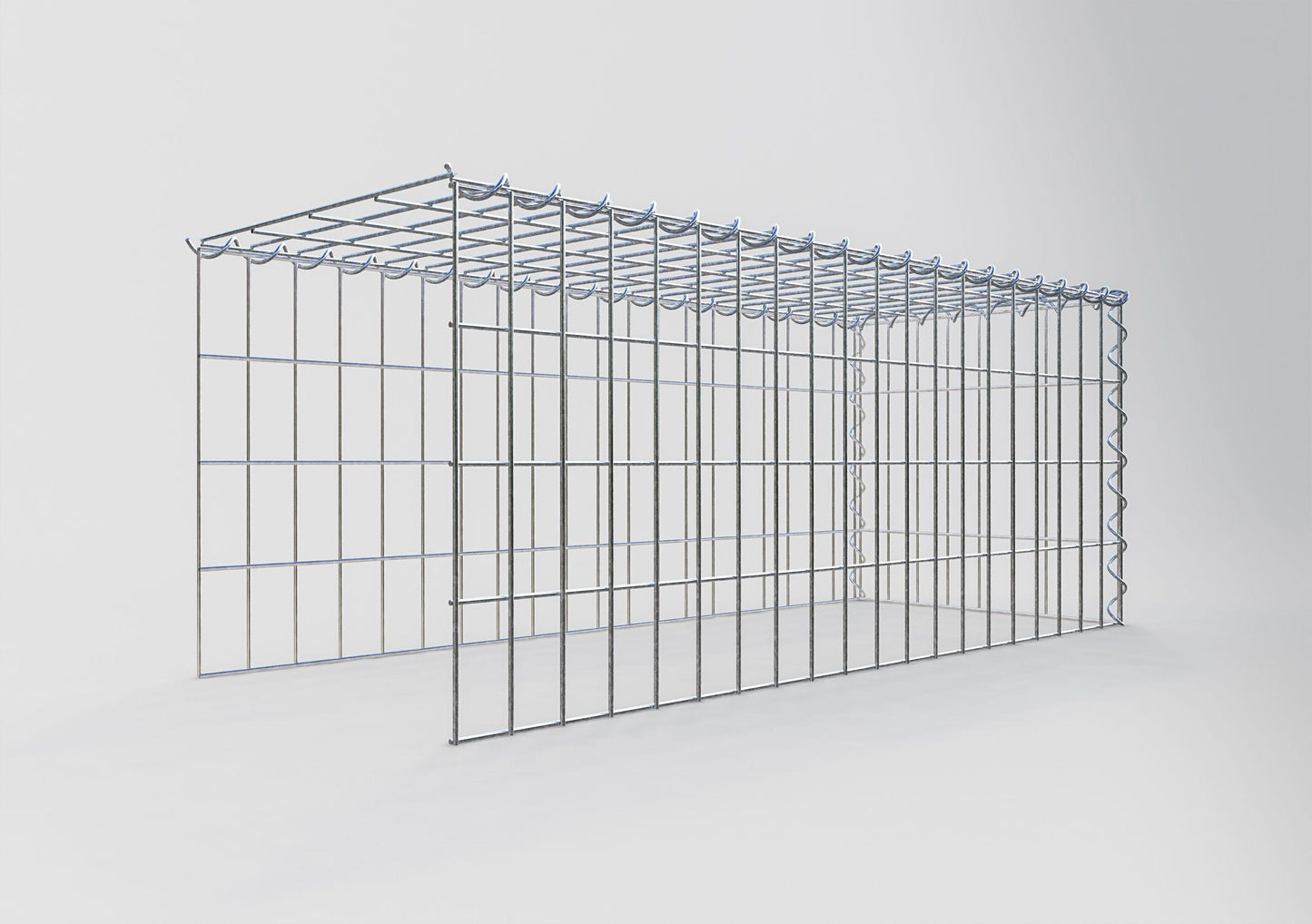 Gabion rapporté type 4 100 cm x 40 cm x 40 cm (L x H x P), mailles 5 cm x 10 cm, spirale