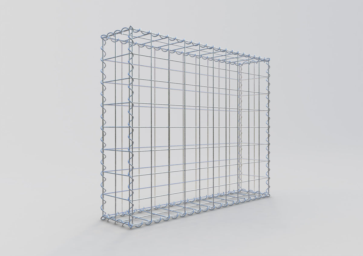 Gabion 100 cm x 80 cm x 20 cm (L x H x D), mesh size 10 cm x 10 cm, spiral