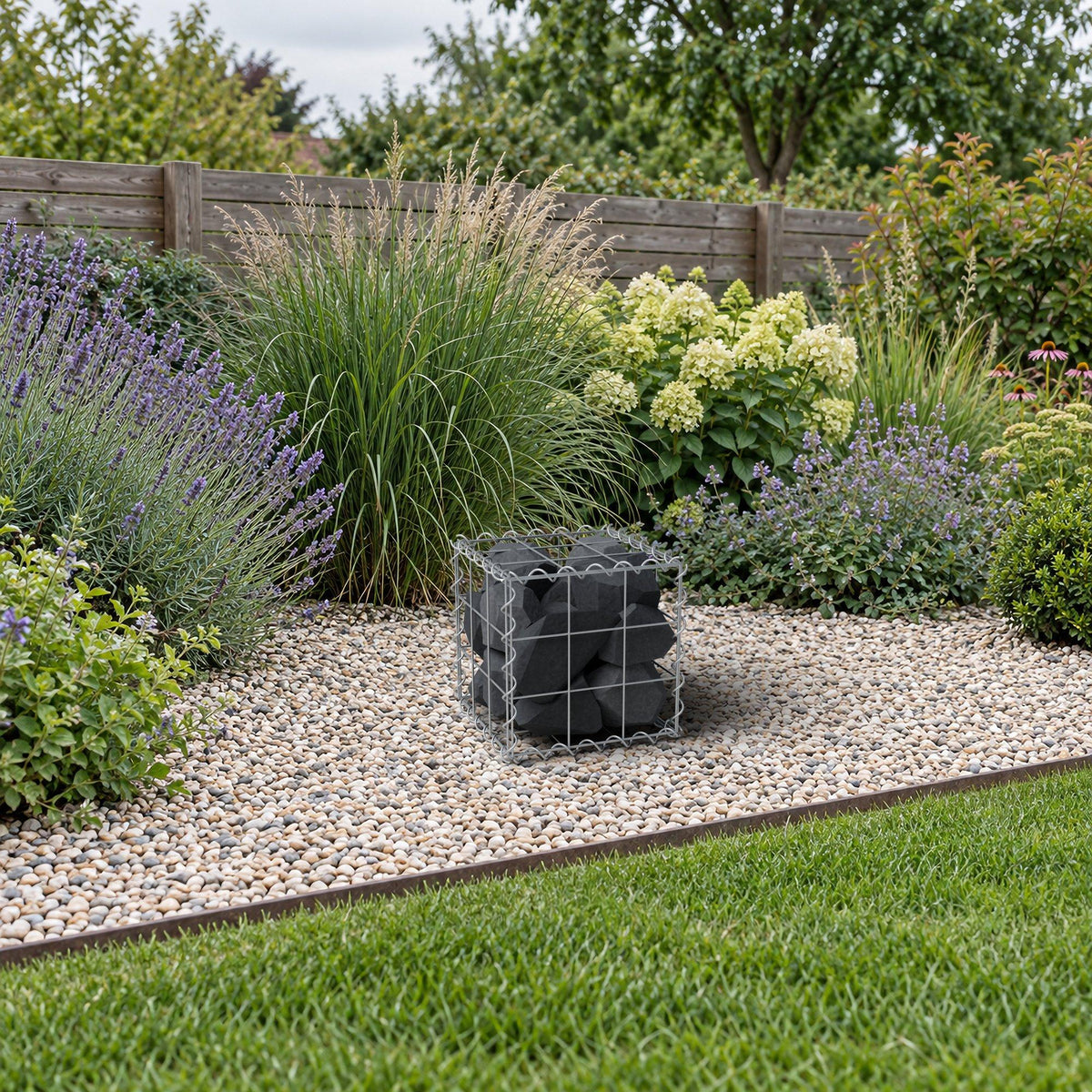 Gabion 30 cm x 30 cm x 30 cm (L x H x D), maskstorlek 10 cm x 10 cm, spiral