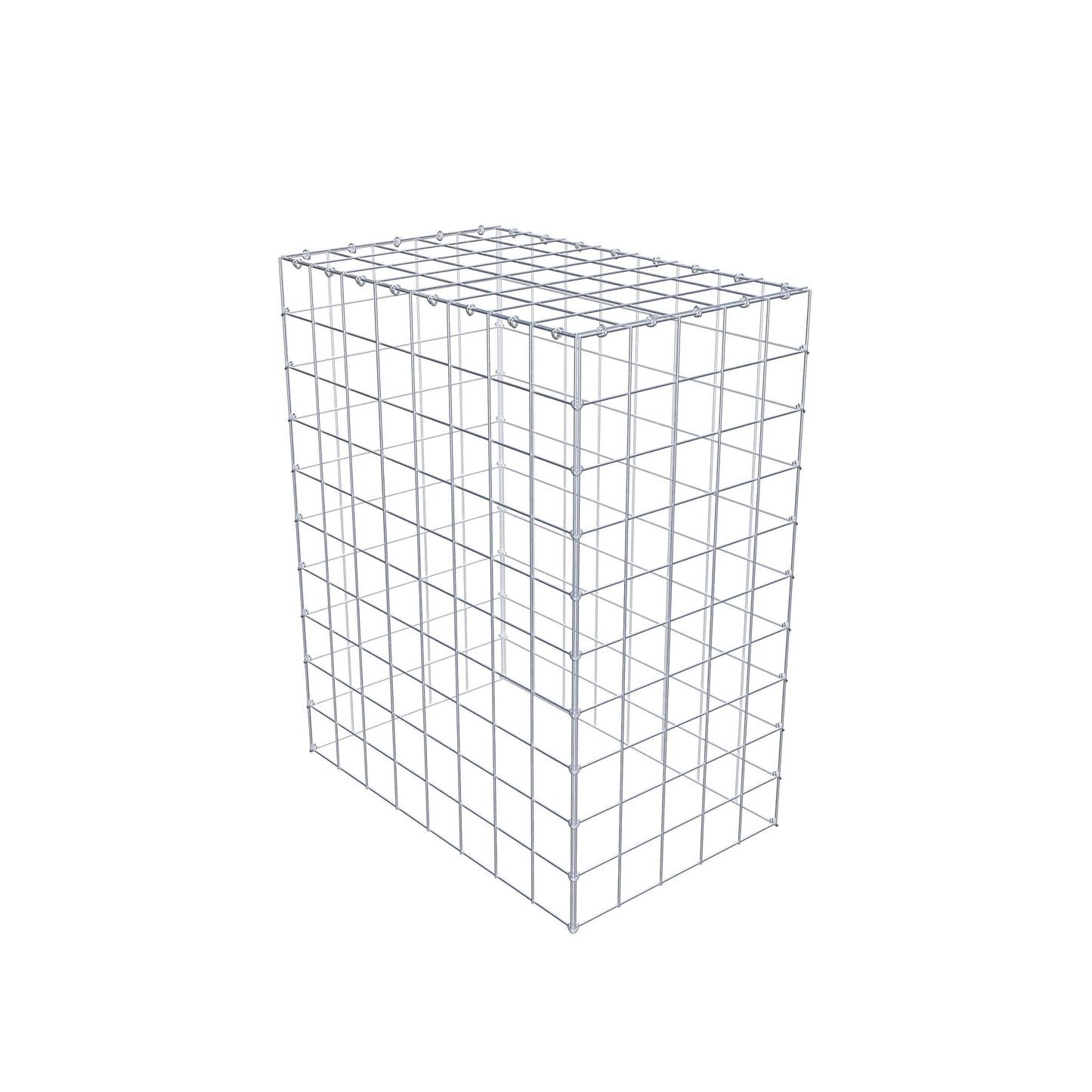 Typ 3 påbyggnadsgabion 100 cm x 80 cm x 50 cm (L x H x D), maskstorlek 10 cm x 10 cm, C-ring