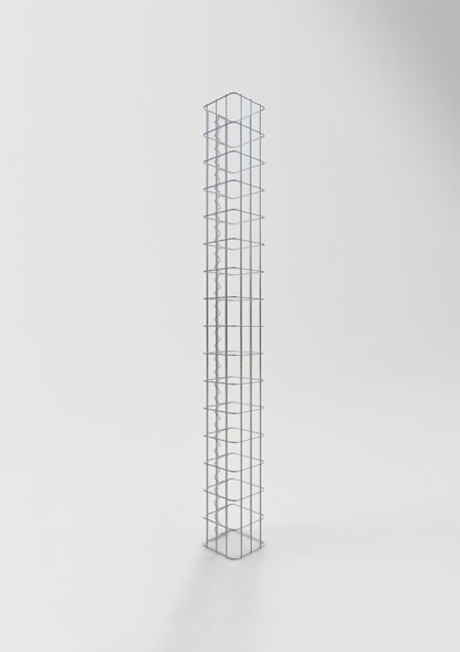 Gabionpelare fyrkant 17 cm x 17 cm, 160 cm hög, MW 5 cm x 10 cm