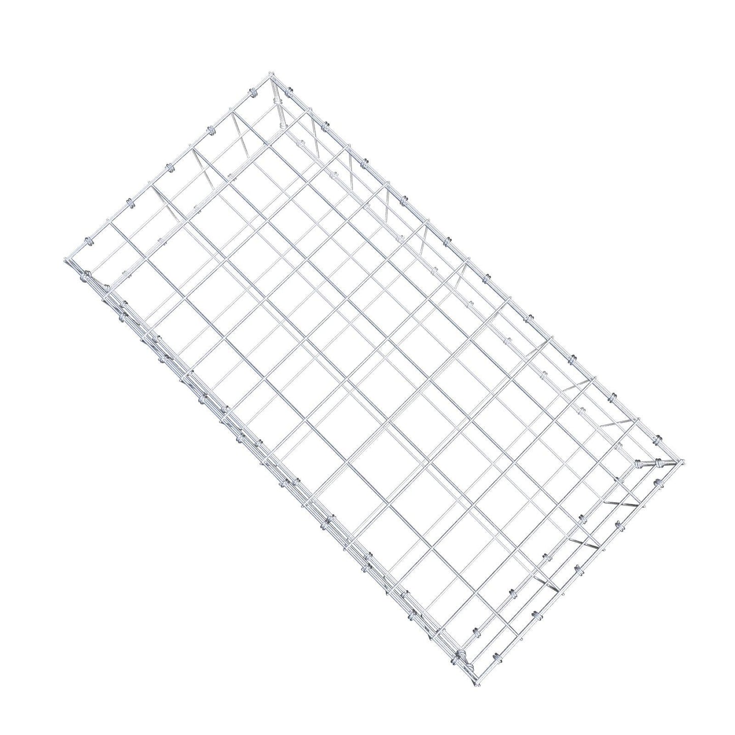 Gabion 100 cm x 20 cm x 50 cm (L x H x D), maskstorlek 10 x 10 cm, spiralring