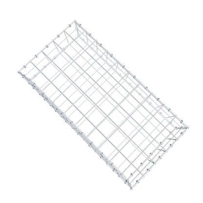 Gabion 100 cm x 20 cm x 50 cm (L x H x D), maskstorlek 10 x 10 cm, spiralring