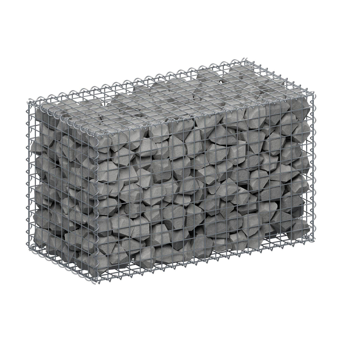 Gabião 100 cm x 60 cm x 50 cm (C x A x P), malhagem 5 cm x 5 cm, espiral