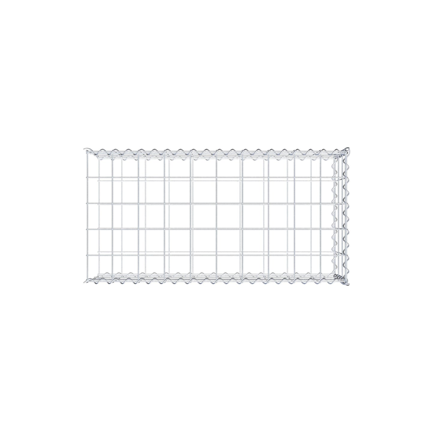 Opbouw schanskorf type 2 100 cm x 30 cm x 50 cm (L x H x D), maaswijdte 10 cm x 10 cm, spiraal