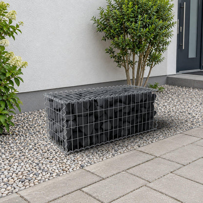 Schanskorf 100 cm x 40 cm x 40 cm (L x H x D), maaswijdte 5 cm x 10 cm, spiraalvormig