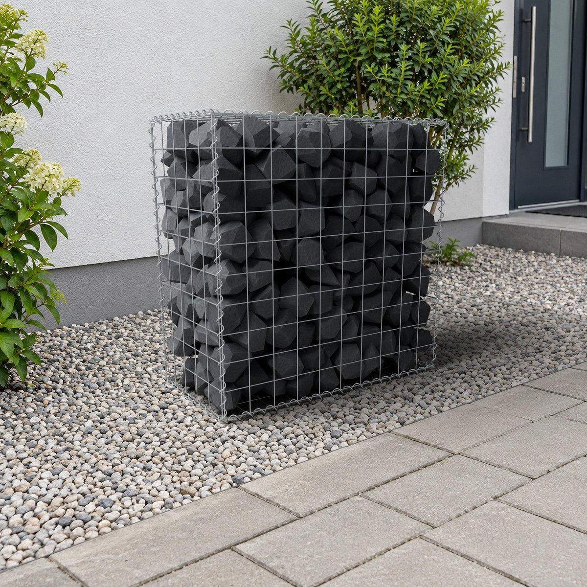 Gabião 100 cm x 100 cm x 50 cm (C x A x P), malhagem 10 cm x 10 cm, espiral