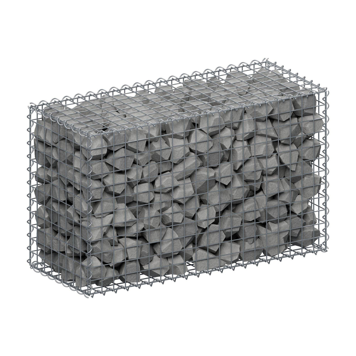 Gabbione 100 cm x 60 cm x 40 cm (L x H x P), maglia 5 cm x 5 cm, spirale
