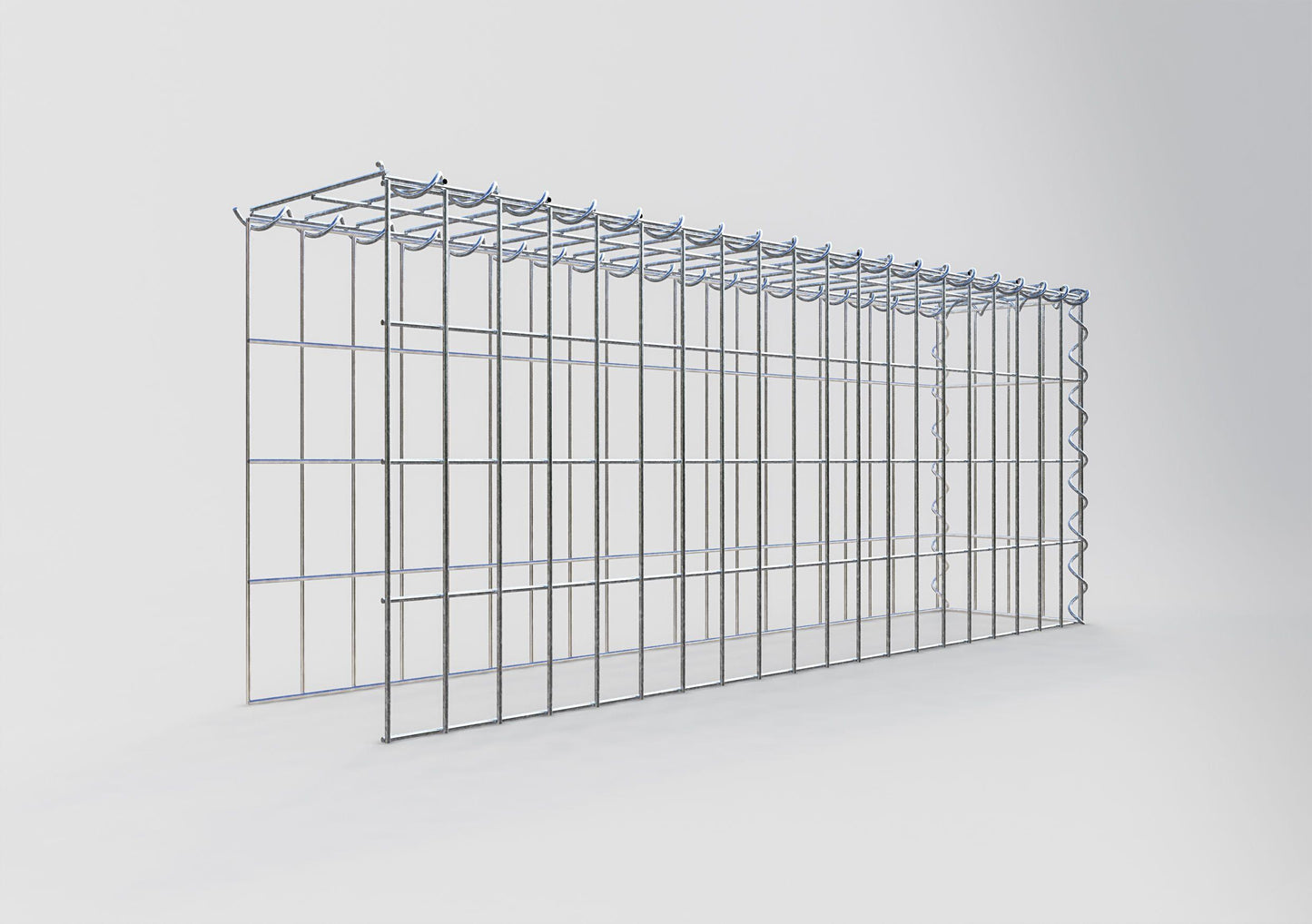 Extra gabion typ 4 100 cm x 40 cm x 20 cm (L x H x D), maskstorlek 5 cm x 10 cm, spiral