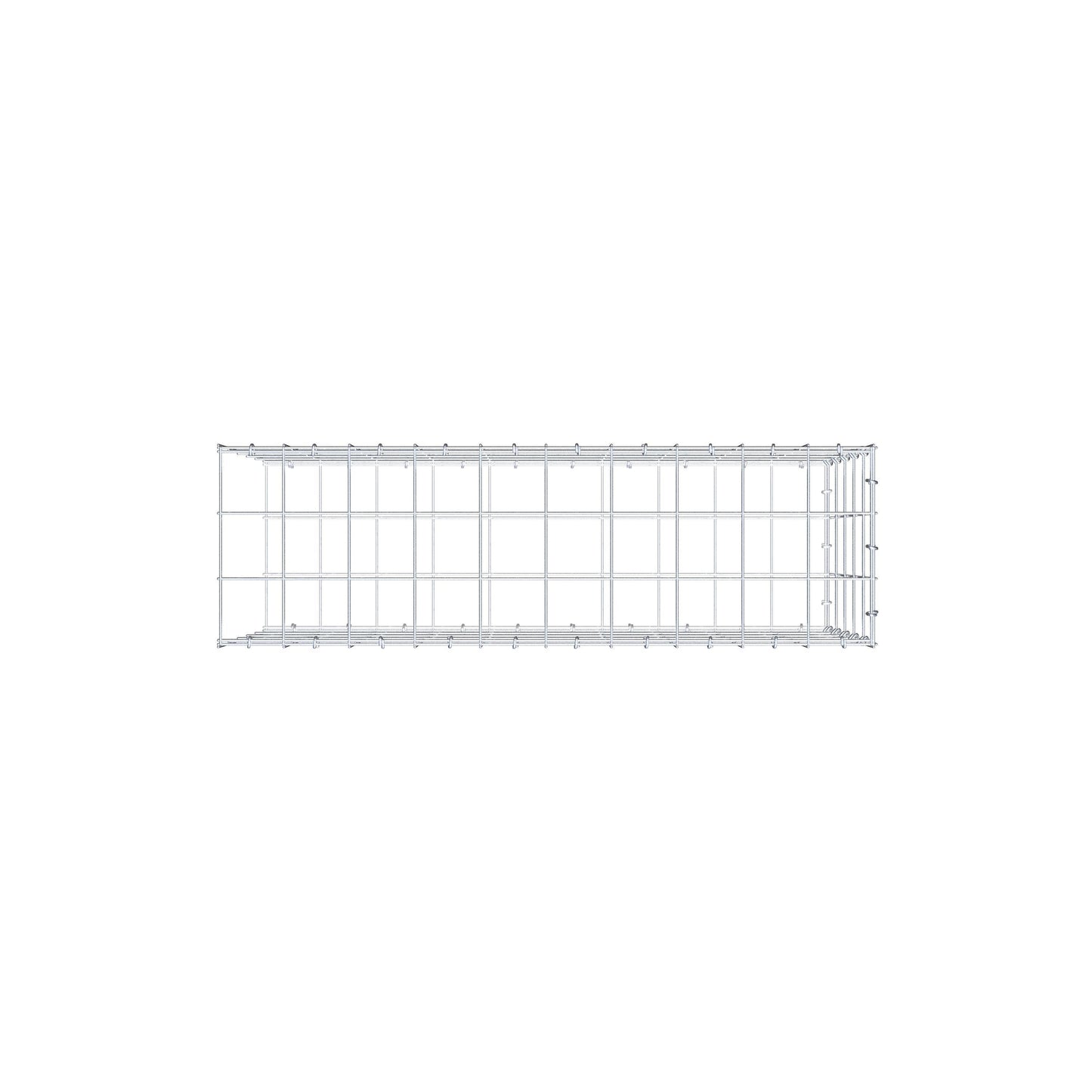 Type 2 oplegkorf 100 cm x 50 cm x 30 cm (L x H x D), maaswijdte 10 cm x 10 cm, C-ring