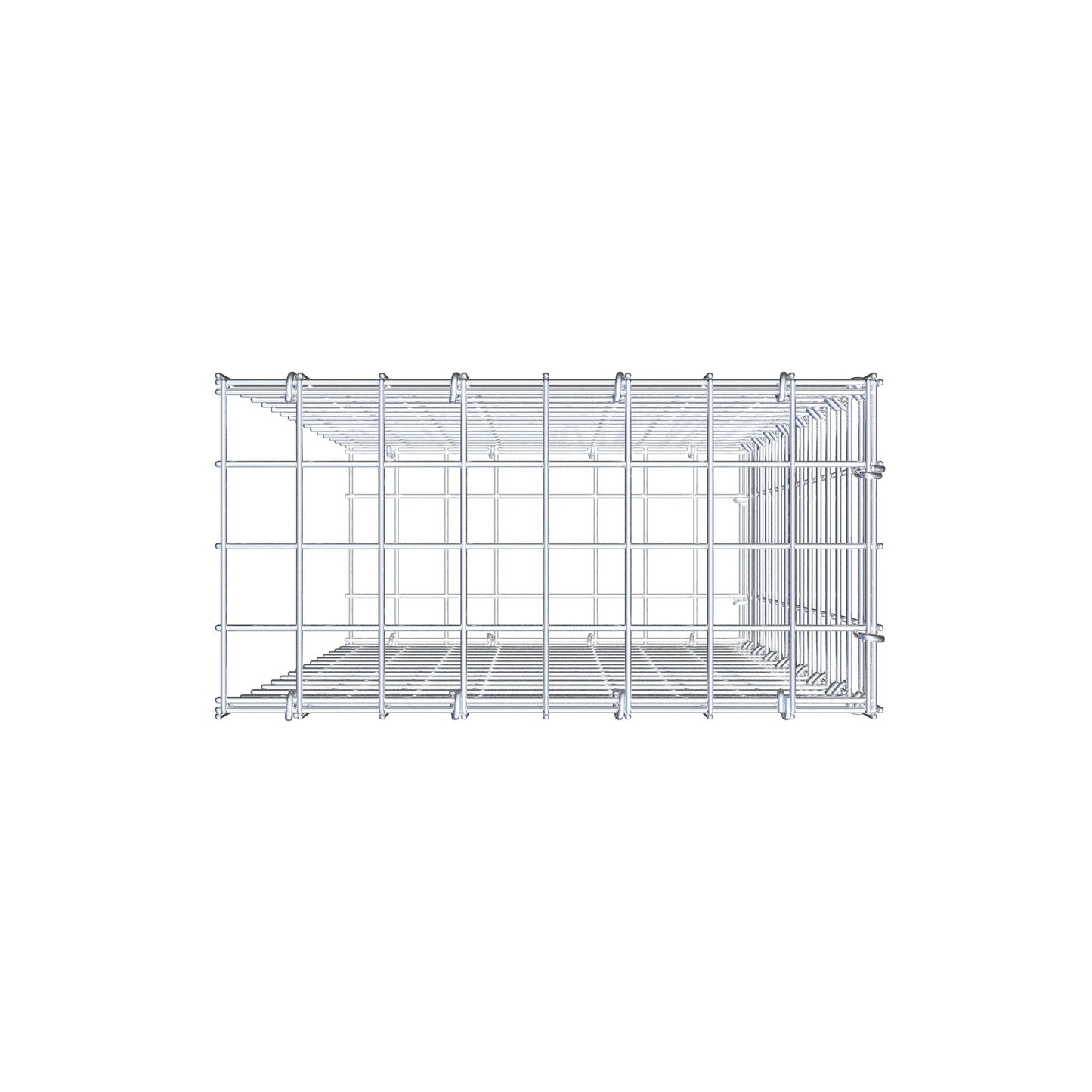 Anbaugabione Typ 2 80 cm x 40 cm x 20 cm (L x H x T), Maschenweite 5 cm x 5 cm, C-Ring