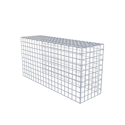 Typ 4 påbyggnadsgabion 100 cm x 50 cm x 30 cm (L x H x D), maskstorlek 5 cm x 5 cm, C-ring