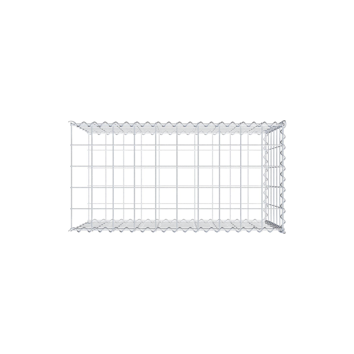 Extra gabion typ 2 100 cm x 60 cm x 50 cm (L x H x D), maskstorlek 10 cm x 10 cm, spiral
