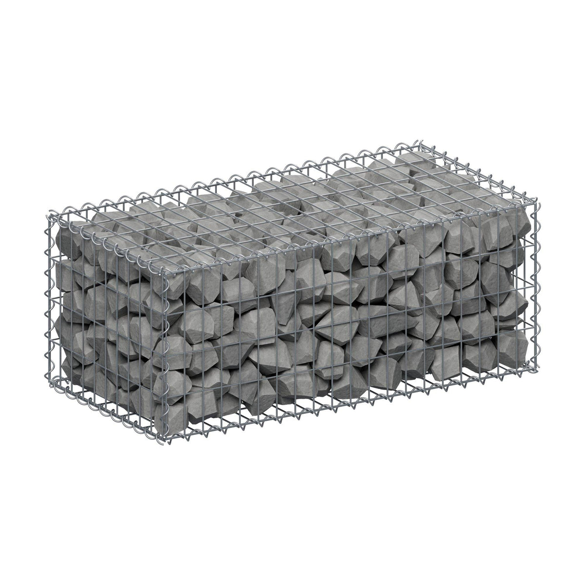 Gabion 100 cm x 40 cm x 50 cm (L x H x D), mesh size 5 cm x 10 cm, spiral