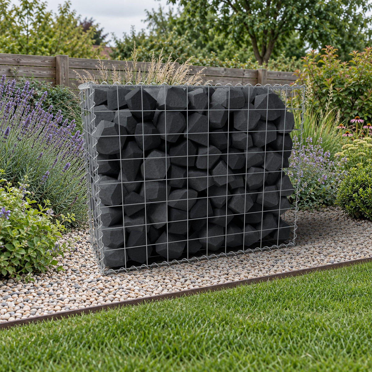 Gabion 100 cm x 80 cm x 40 cm (L x H x D), maskstorlek 10 cm x 10 cm, spiral