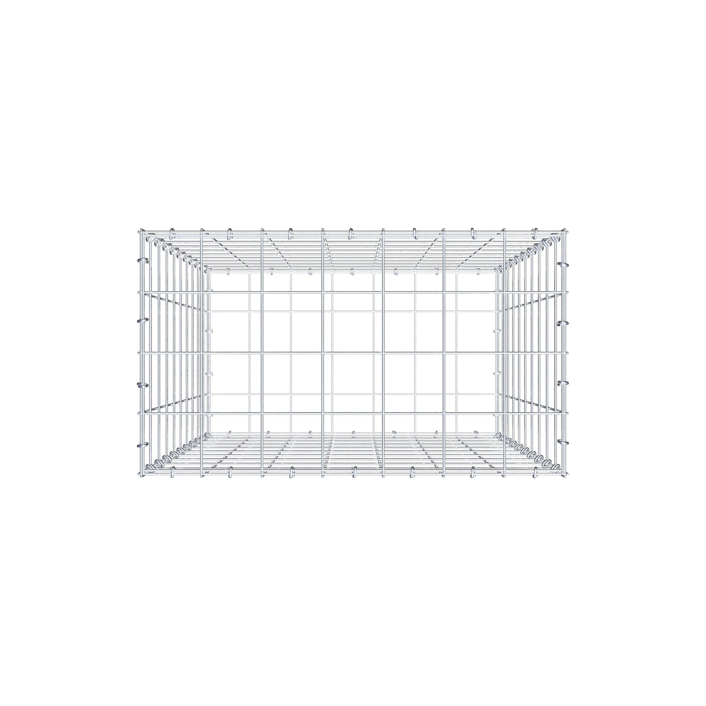 Gabion 100 cm x 70 cm x 40 cm (L x H x D), maskstorlek 10 cm x 10 cm, C-ring