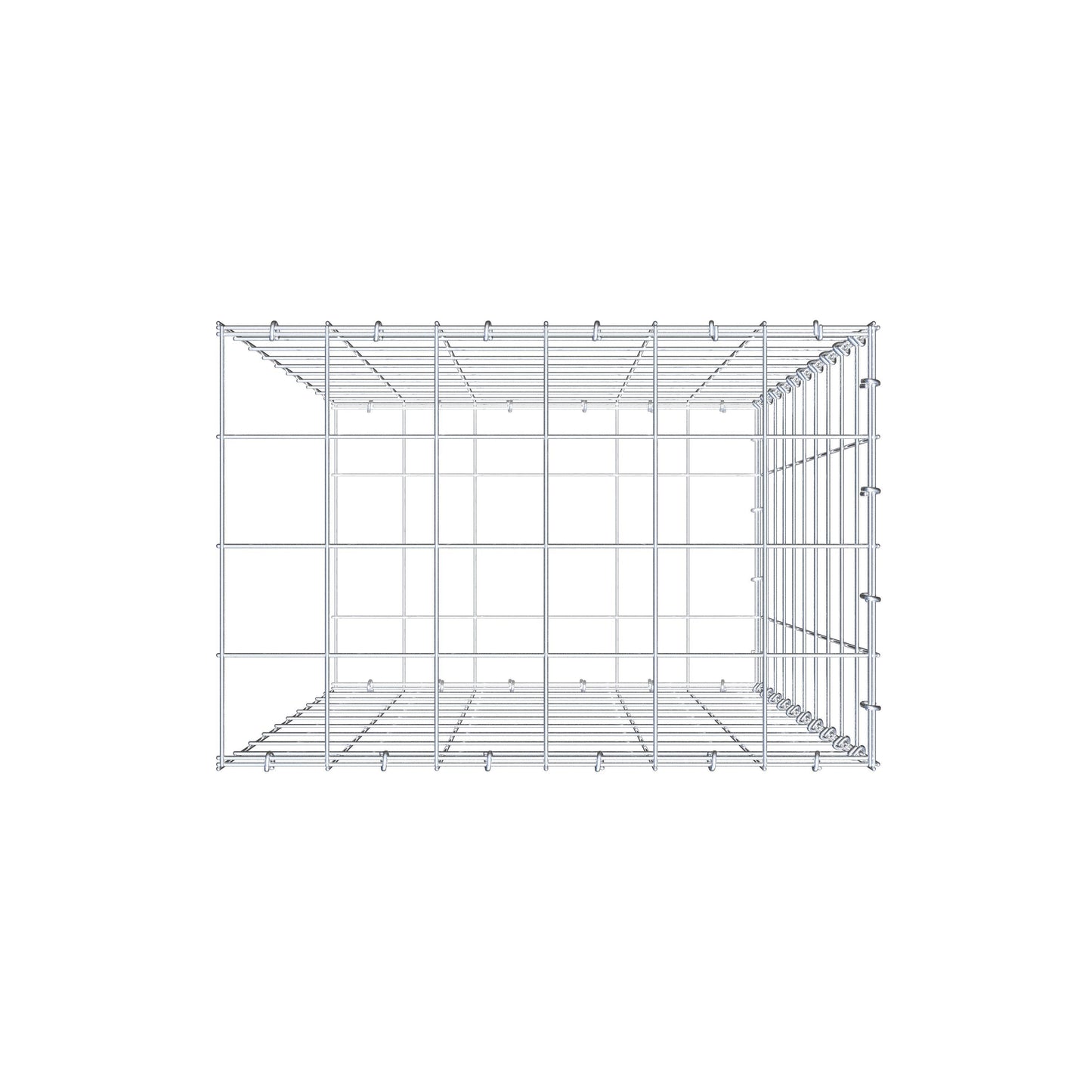 Gavión complementario de tipo 2 100 cm x 60 cm x 40 cm (L x A x P), malla 10 cm x 10 cm, anillo en C