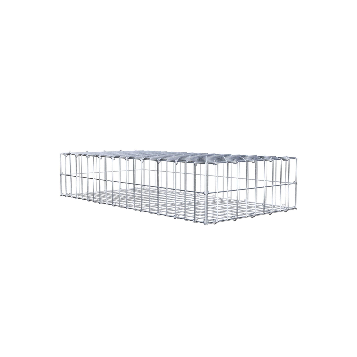 Gabbione 100 cm x 20 cm x 50 cm (L x H x P), maglia 5 cm x 10 cm, anello a C
