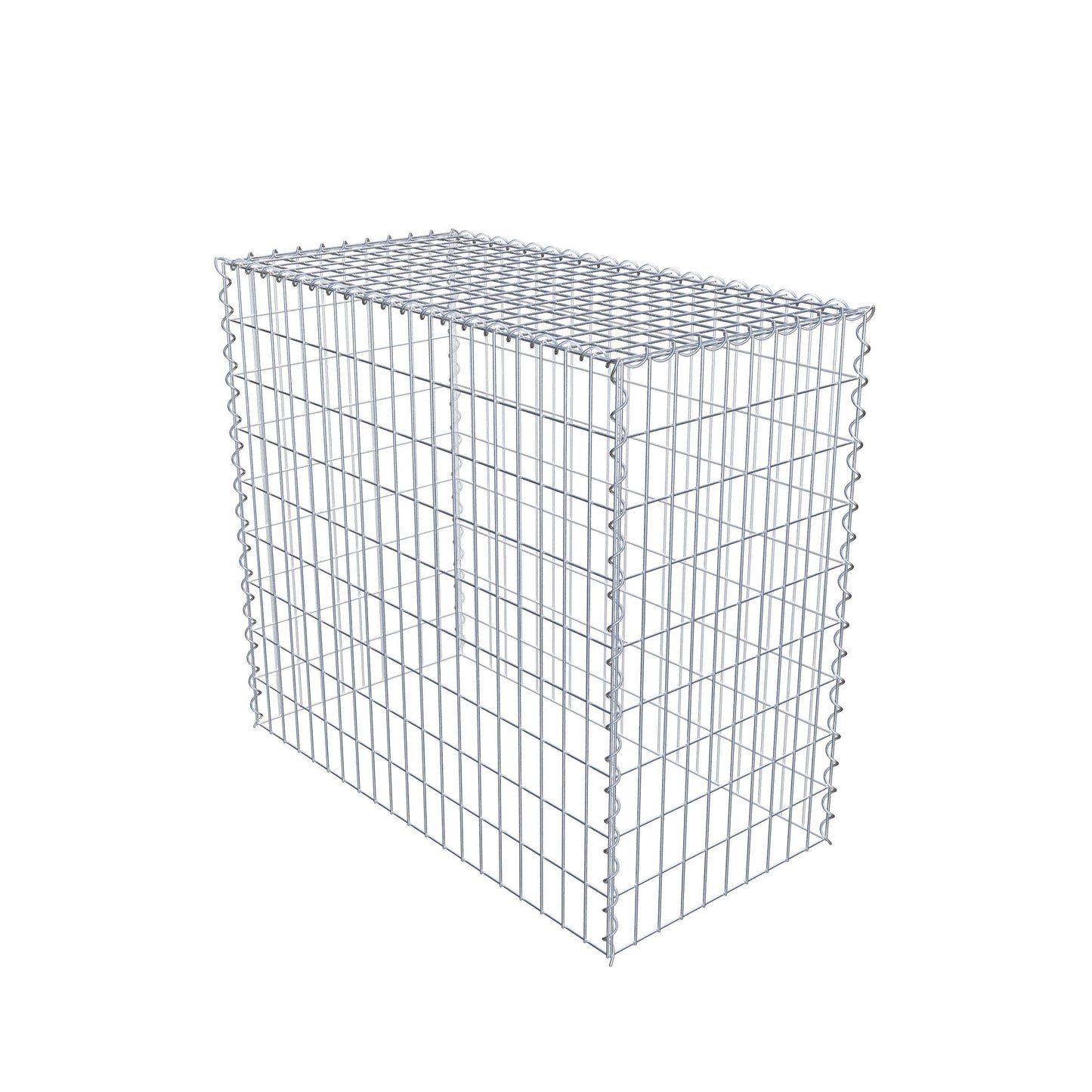 Opbouw schanskorf type 3 100 cm x 90 cm x 50 cm (L x H x D), maaswijdte 5 cm x 10 cm, spiraalvormig