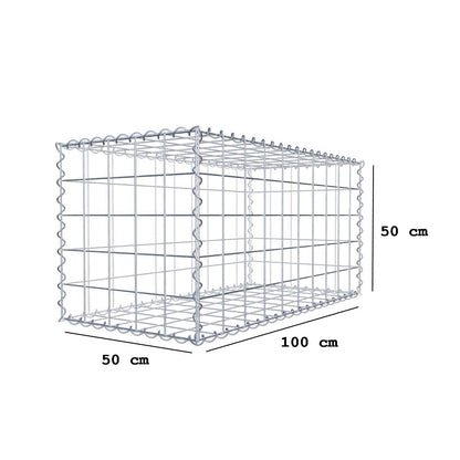 Set van 2 schanskorven 100 cm x 50 cm x 50 cm (L x H x D), maaswijdte 10 x 10 cm, spiraalvormig