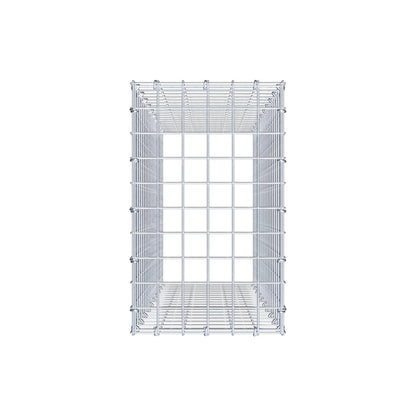 Gavión complementario de tipo 3 100 cm x 30 cm x 50 cm (largo x alto x fondo), malla 5 cm x 5 cm, anillo en C