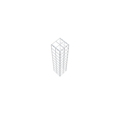 Typ 4 påbyggnadsgabion 100 cm x 20 cm x 20 cm (L x H x D), maskstorlek 10 cm x 10 cm, C-ring
