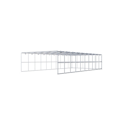 Mounted gabion type 4 100 cm x 20 cm x 50 cm (L x H x D), mesh size 10 cm x 10 cm, C-ring
