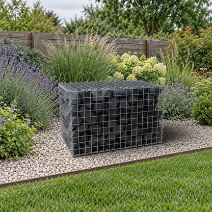 Gabion 80 cm x 50 cm x 50 cm (L x H x D), mesh size 5 cm x 5 cm, spiral