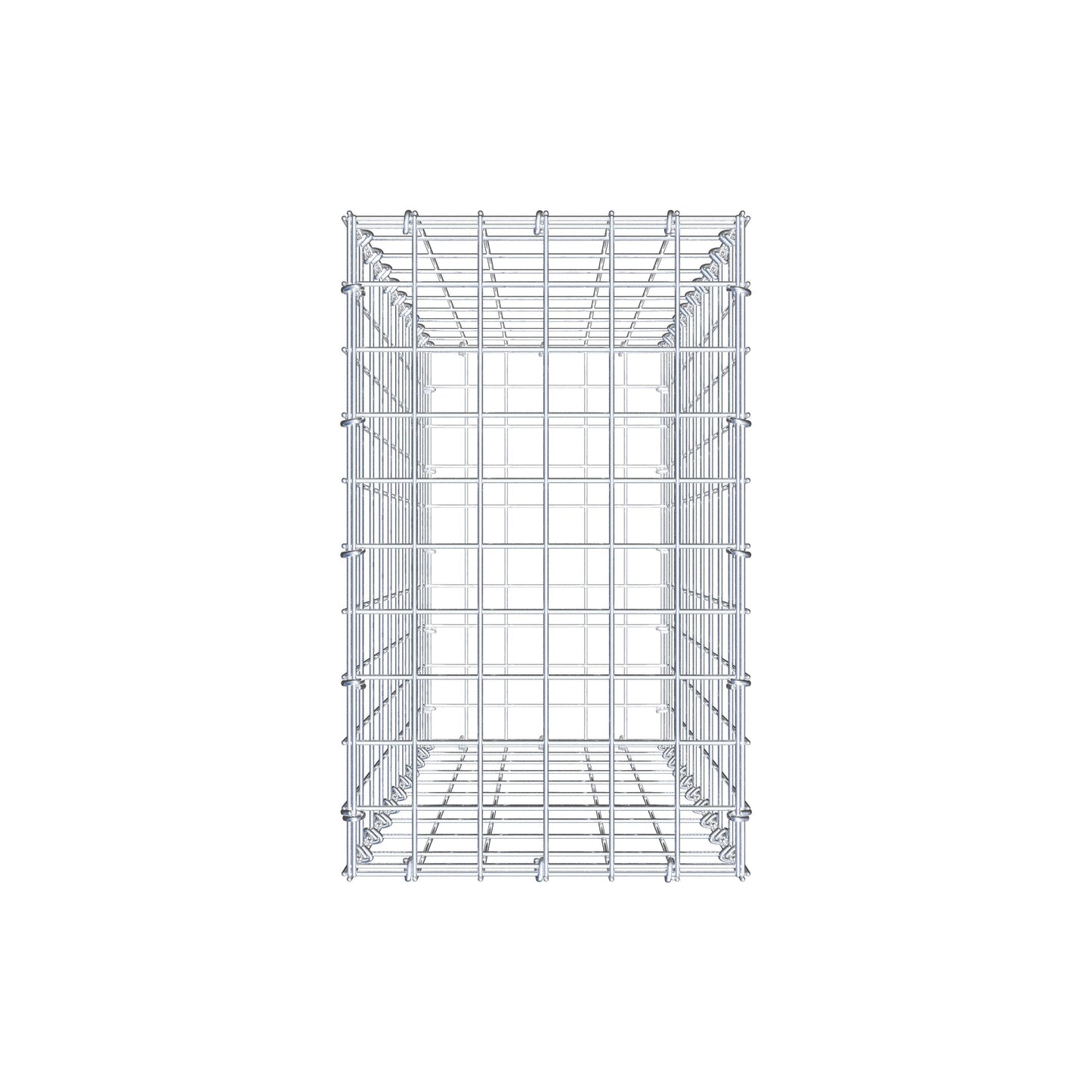 Gabião 100 cm x 30 cm x 50 cm (C x A x P), malhagem 5 cm x 10 cm, anel C
