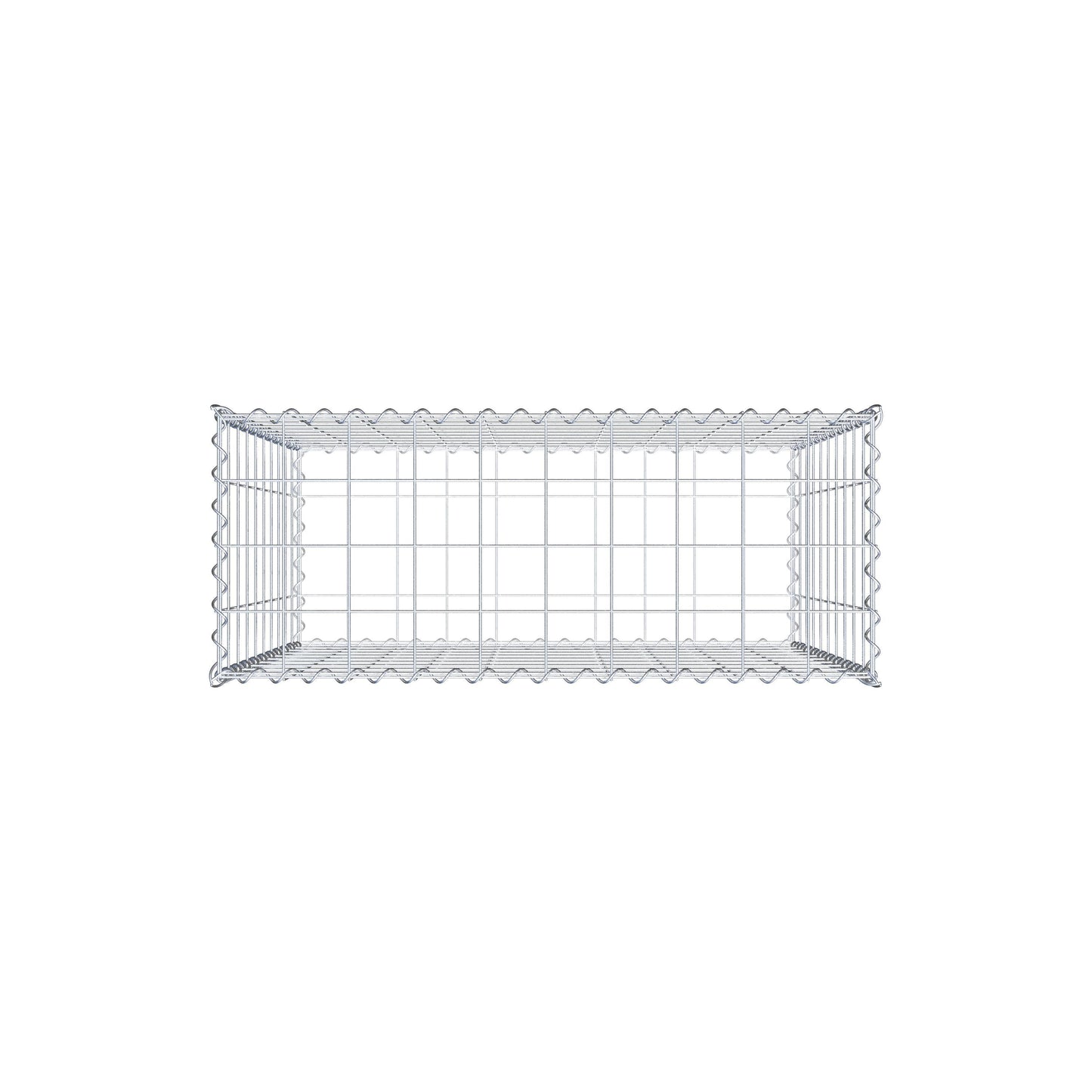 Gabião 100 cm x 100 cm x 40 cm (C x A x P), malhagem 10 cm x 10 cm, espiral