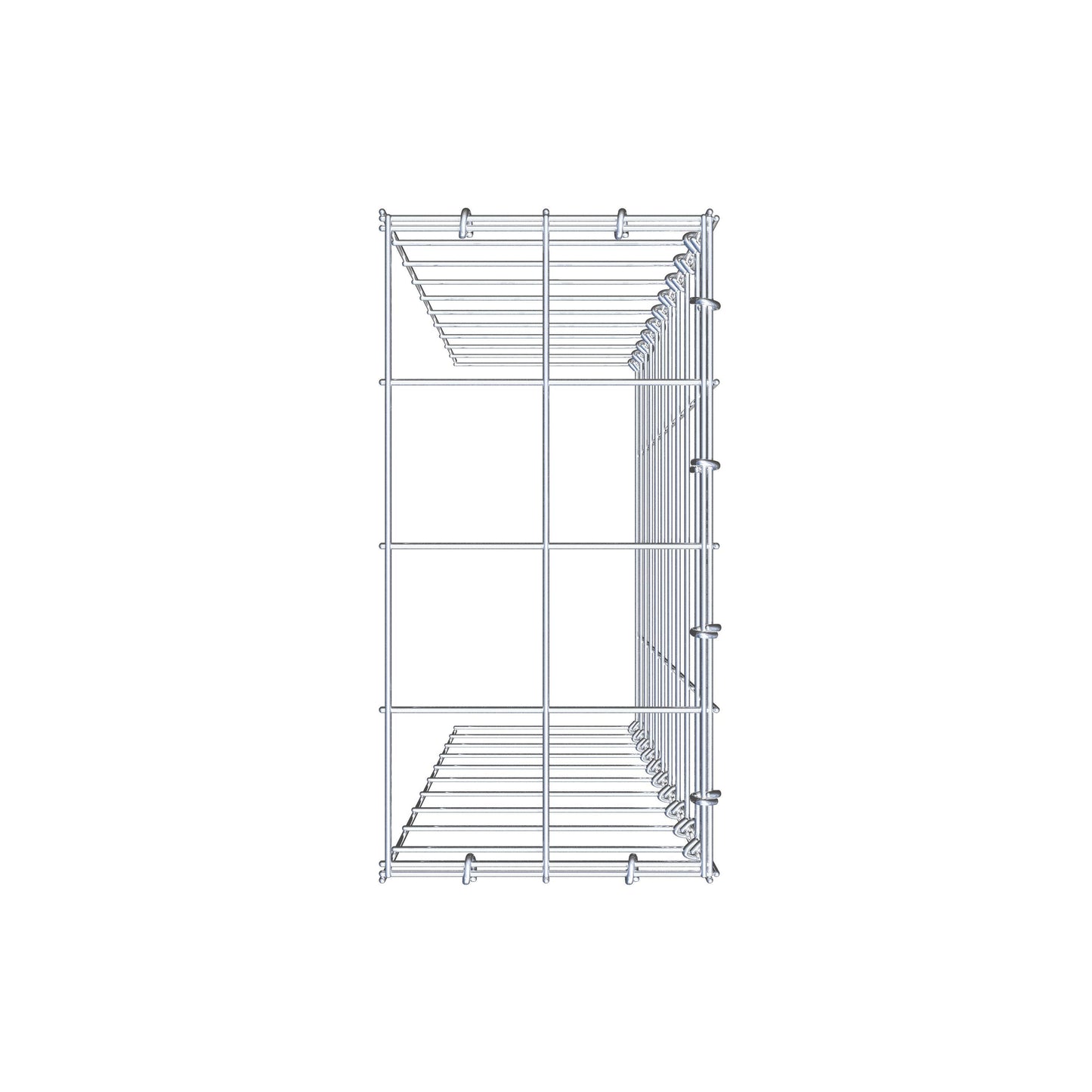 Typ 4 påbyggnadsgabion 100 cm x 20 cm x 40 cm (L x H x D), maskstorlek 10 cm x 10 cm, C-ring