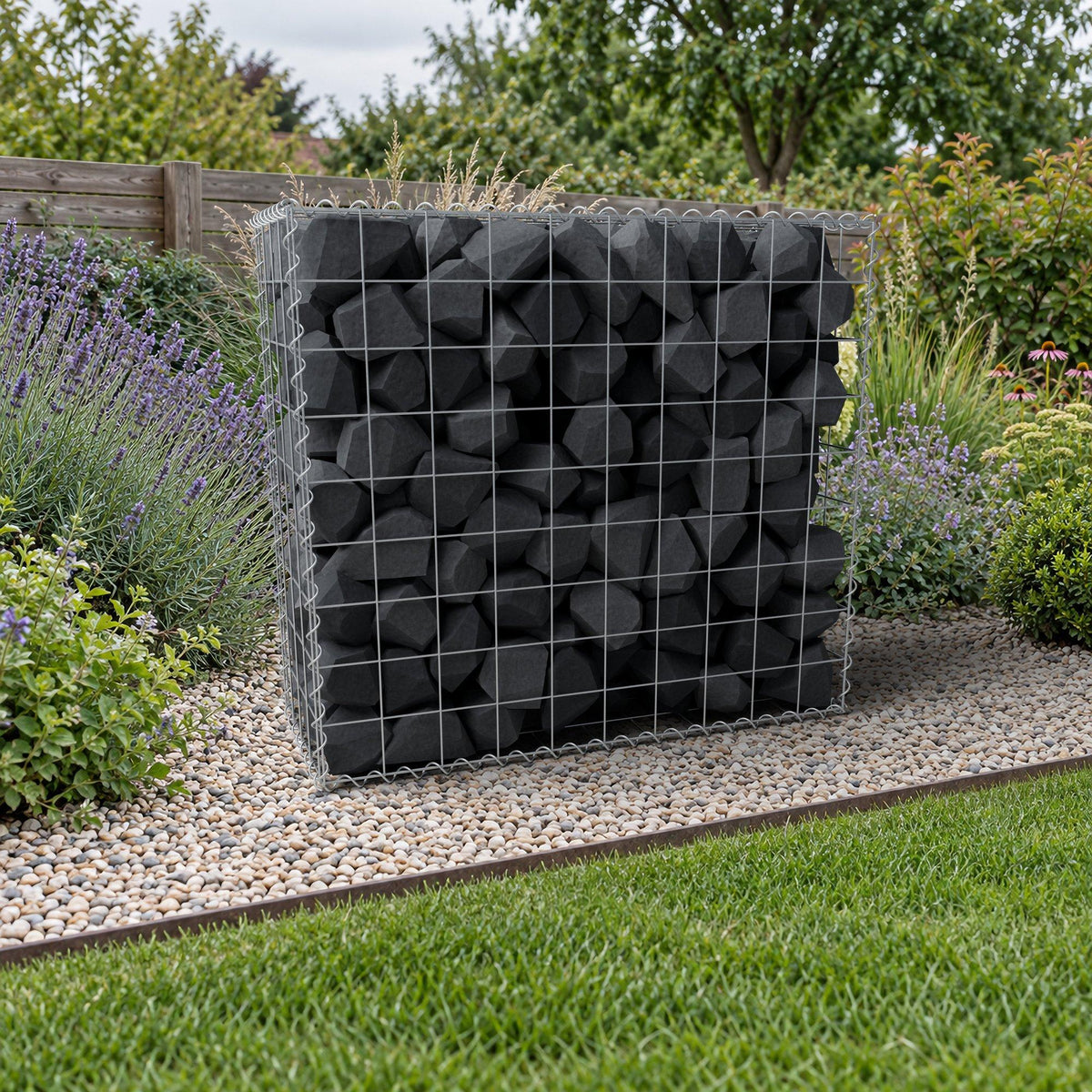 Gabion 100 cm x 90 cm x 40 cm (L x H x D), maskestørrelse 10 cm x 10 cm, spiral