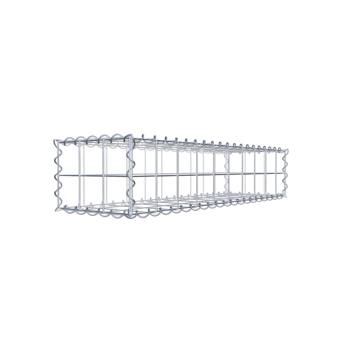 Gabion 100 cm x 20 cm x 30 cm (L x H x D), maskstorlek 10 cm x 10 cm, spiral