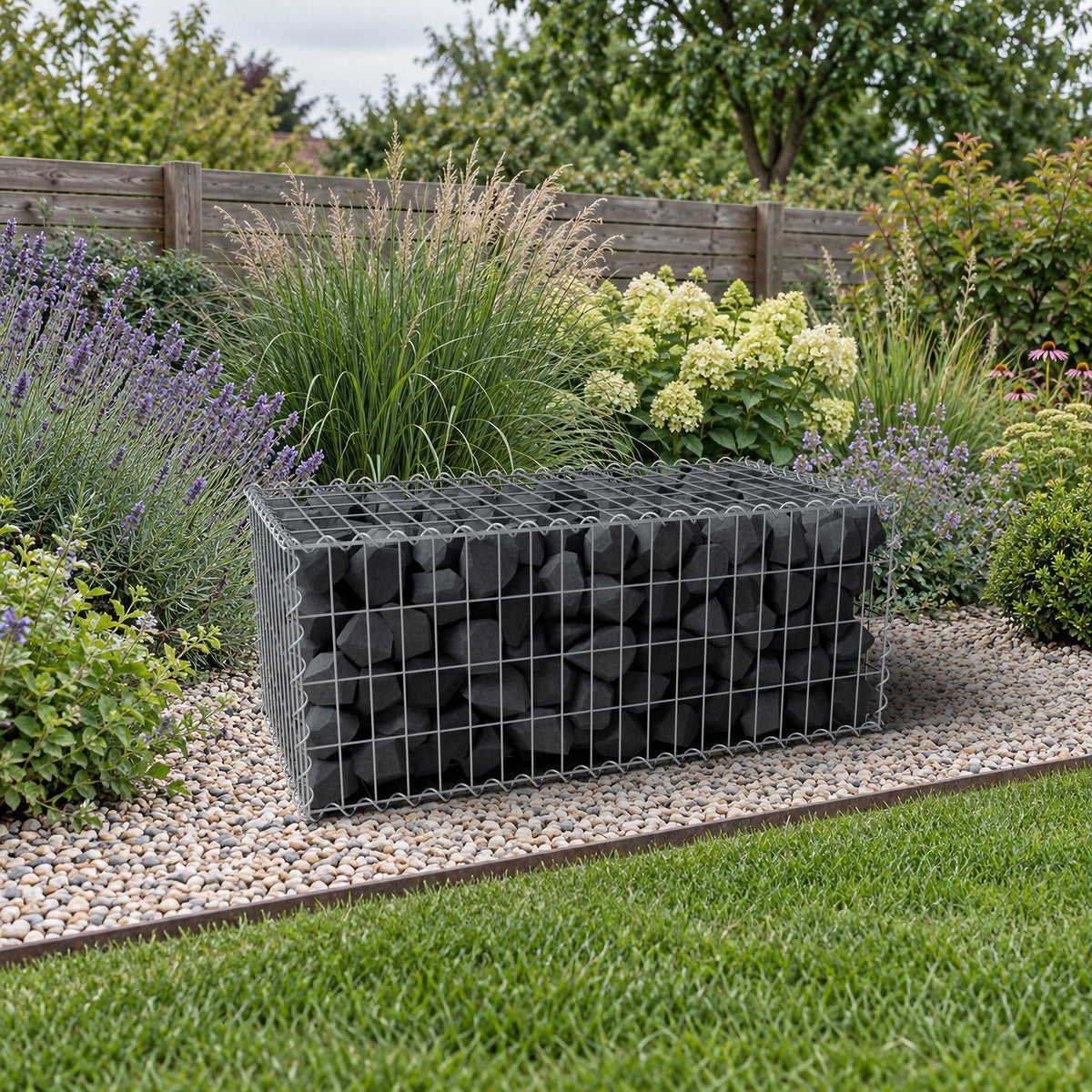 Gabion 100 cm x 40 cm x 50 cm (L x H x D), mesh size 5 cm x 10 cm, spiral