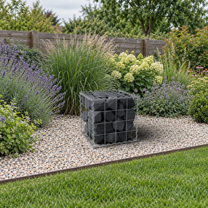 Gabione 40 cm x 40 cm x 40 cm (L x H x T), Maschenweite 10 cm x 10 cm, Spirale