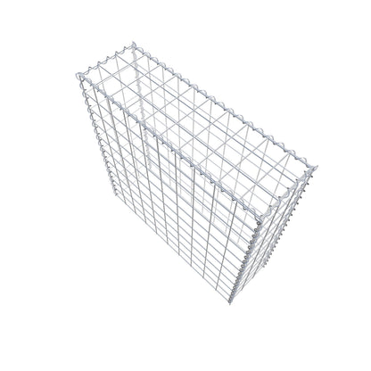 Opbouw schanskorf type 3 100 cm x 100 cm x 30 cm (L x H x D), maaswijdte 10 cm x 10 cm, spiraal
