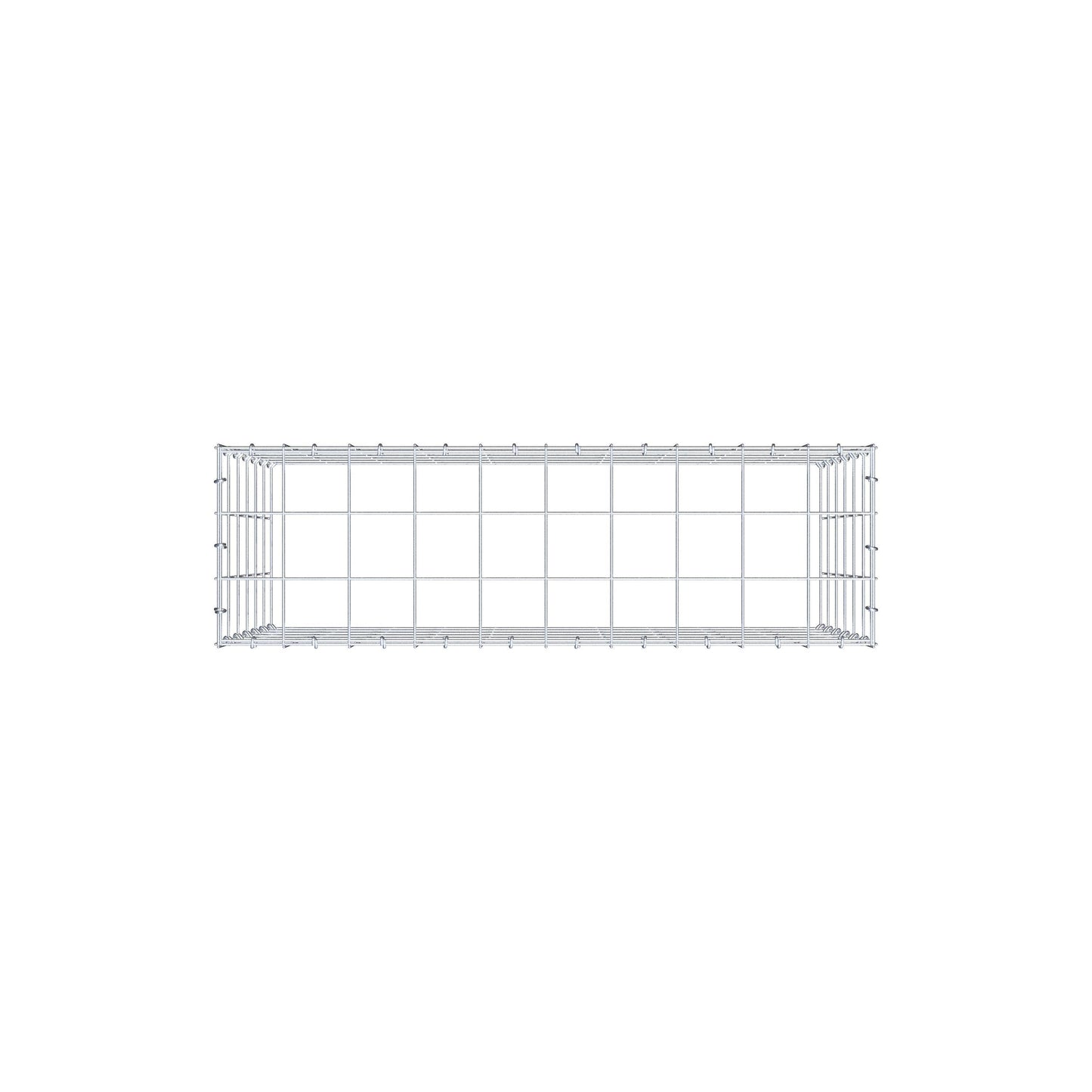 Typ 3 påbyggnadsgabion 100 cm x 60 cm x 30 cm (L x H x D), maskstorlek 10 cm x 10 cm, C-ring