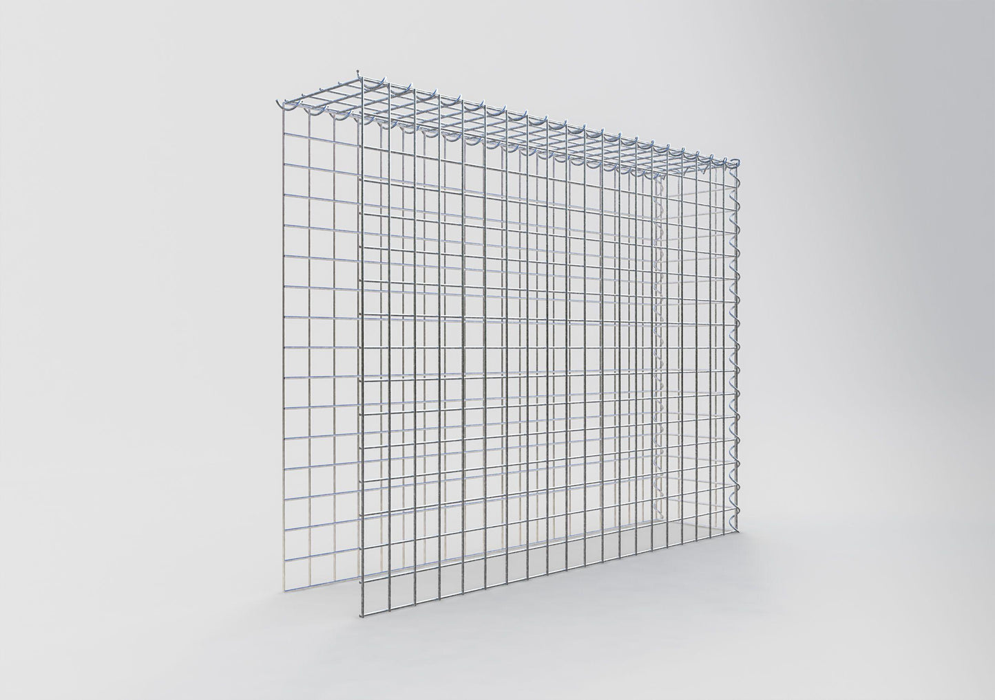 Gavión adulto tipo 4 100 cm x 80 cm x 20 cm (largo x alto x profundidad), tamaño de malla 5 cm x 5 cm, espiral